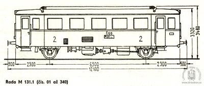 Schéma motorového vozu M131.1