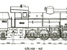 Výkres lokomotivy řady 434.1132-1145 a tendru řady 516.0