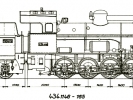 Výkres lokomotivy řady 434.1146-1165 a tendru řady 516.0